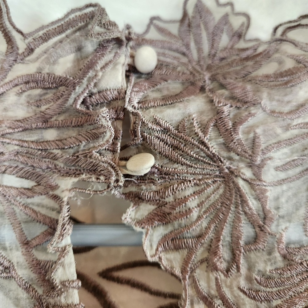 Karen Millen DL232 Silk Embroidered Lace Bodice Sheath Dress Black Taupe US 12 - Picture 7 of 9